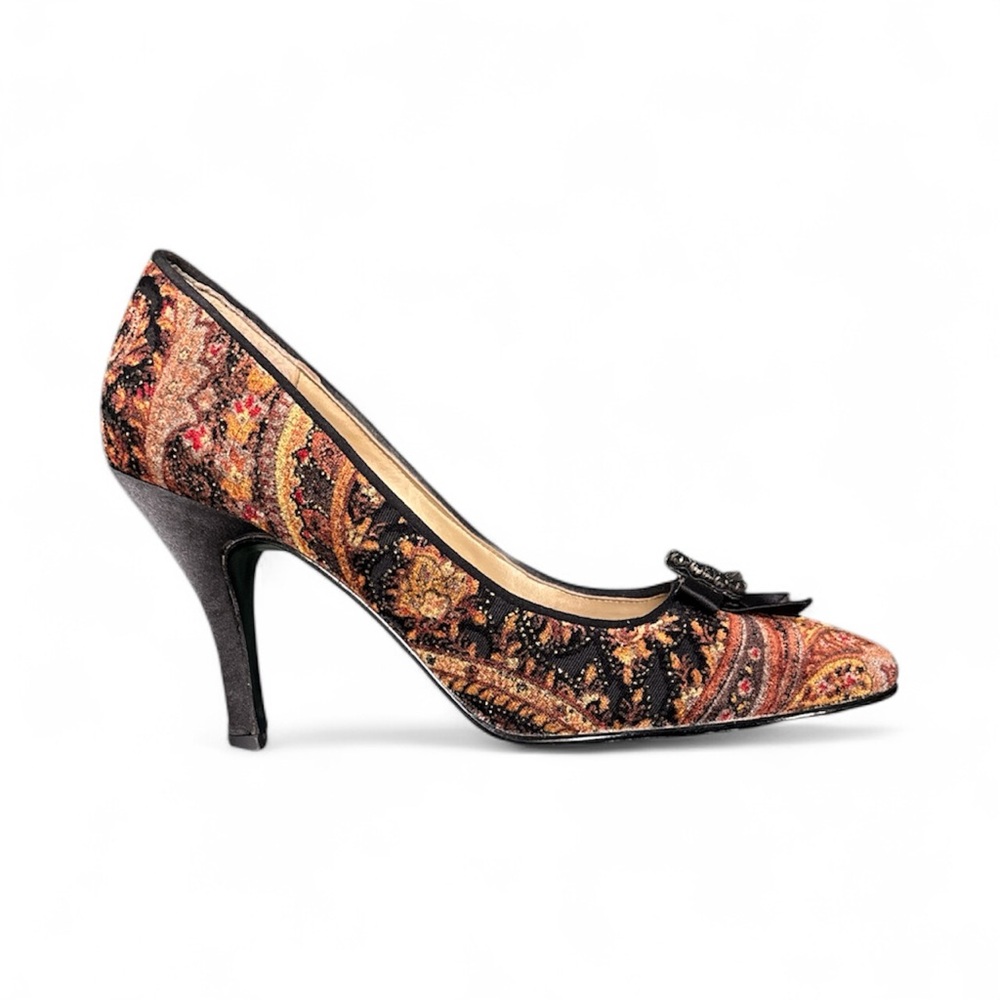 Spiegel Black and Brown Paisley Heels